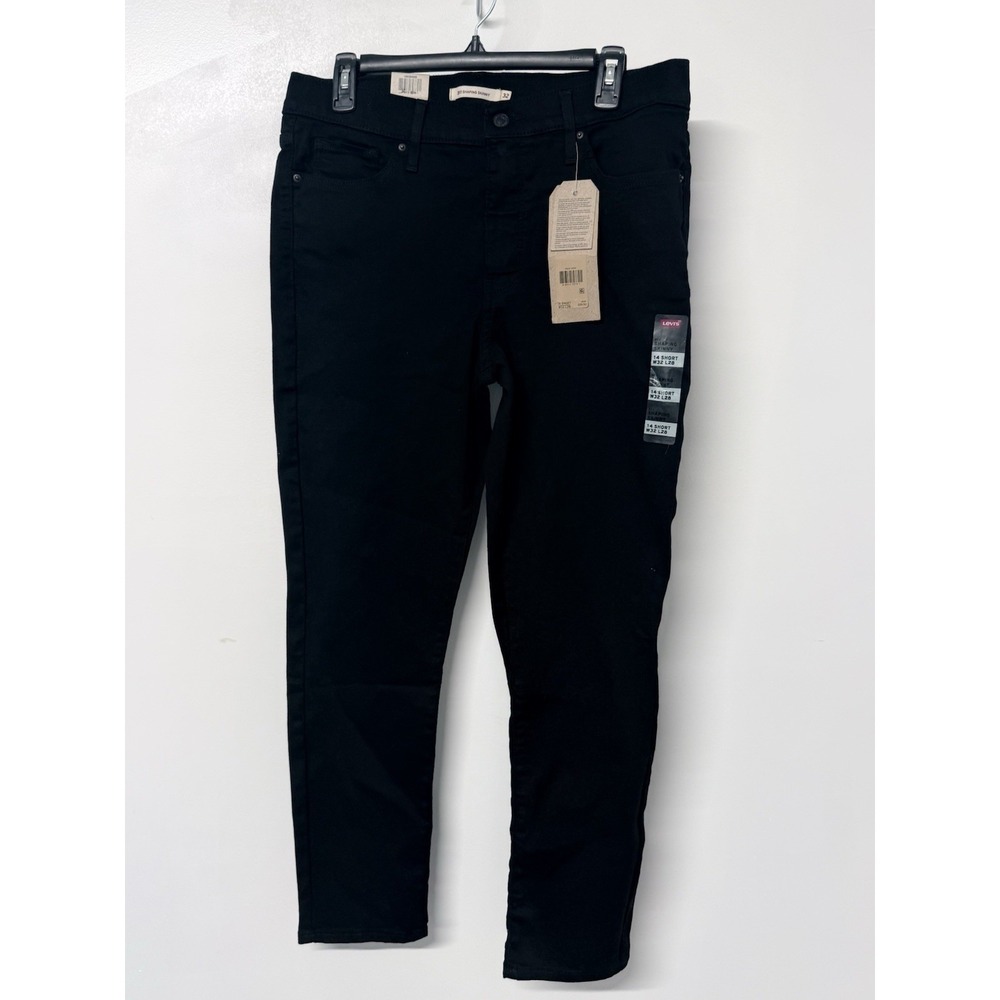 Women's NWT Levi's 311 Black Skinny Leg Stretch Pants Tag Size 14 Short #31